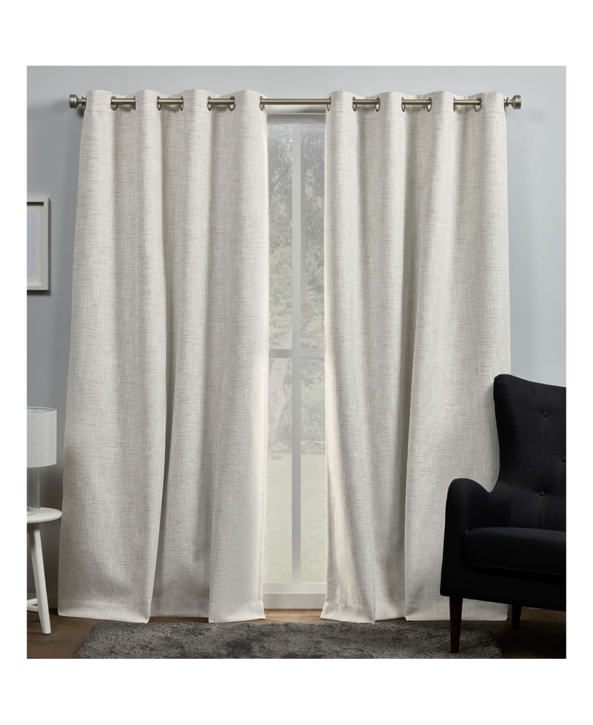 Curtains Burke Blackout Grommet Top Curtain Panel Pair, 52" x 96", Set of 2 - Gray