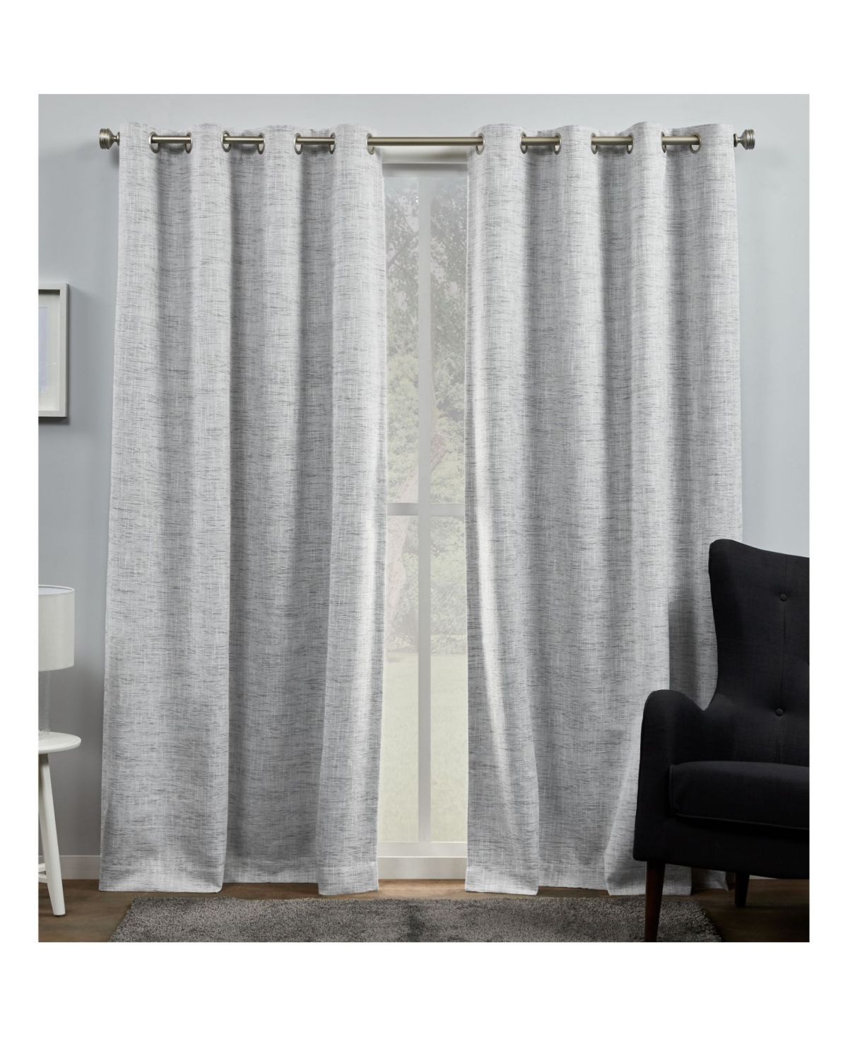 Exclusive Home Curtains Burke Blackout Grommet Top Curtain Panel Pair, 52" x 96", Set of 2