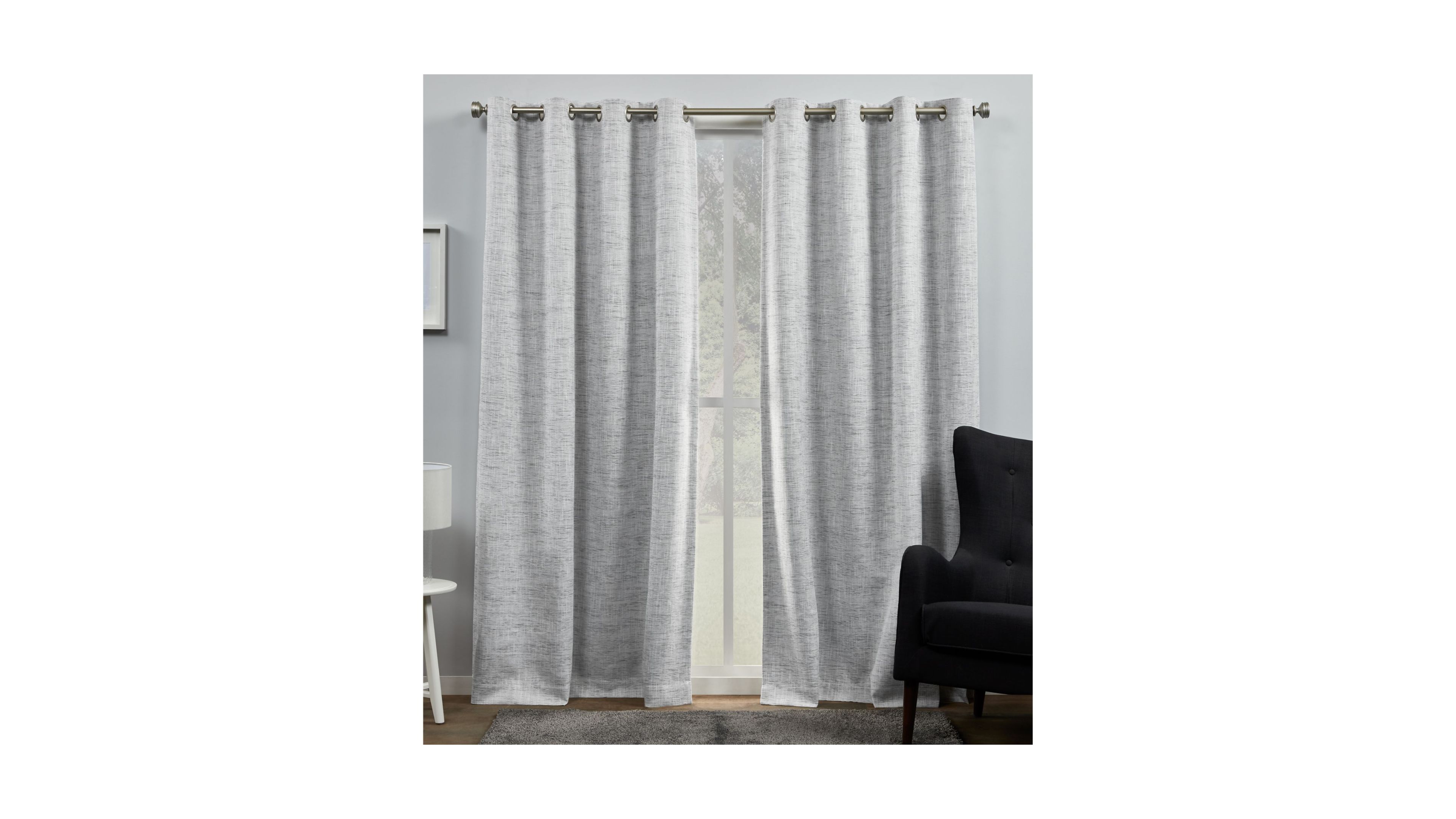 Exclusive Home Curtains Burke Blackout Grommet Top Curtain Panel Pair, 52" x 96", Set of 2