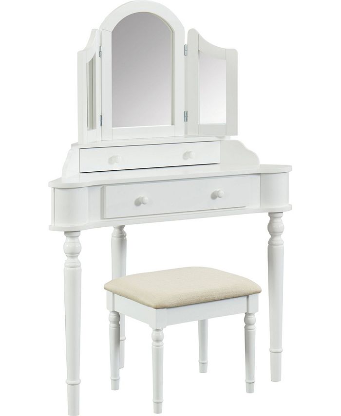 Furniture of America Cristal TwoDrawer Vanity Set Macy's
