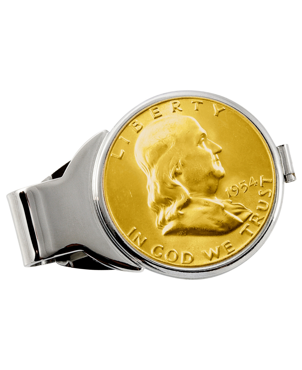 Men's American Coin Treasures Gold-Layered Silver Franklin Half Dollar Coin Money Clip - Silver
