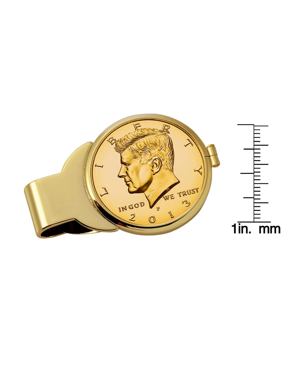 Men's American Coin TreasuresLayered Jfk Half Dollar Coin Money Clip - Gold
