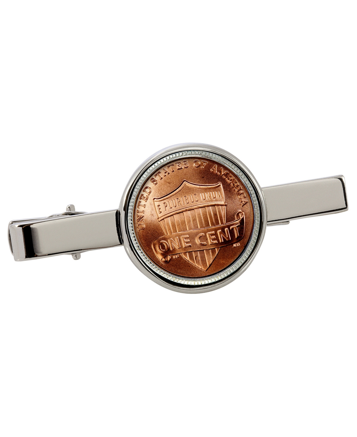 Lincoln Union Shield Penny Coin Tie Clip - Silver
