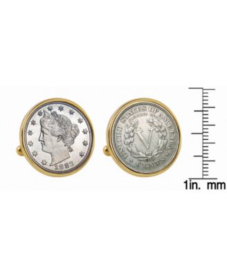 1883 First-Year-Of-Issue Liberty Nickel Bezel Coin Cuff Links