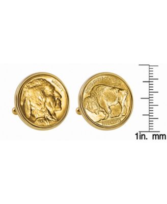 Gold-Layered Buffalo Nickel Bezel Coin Cuff Links
