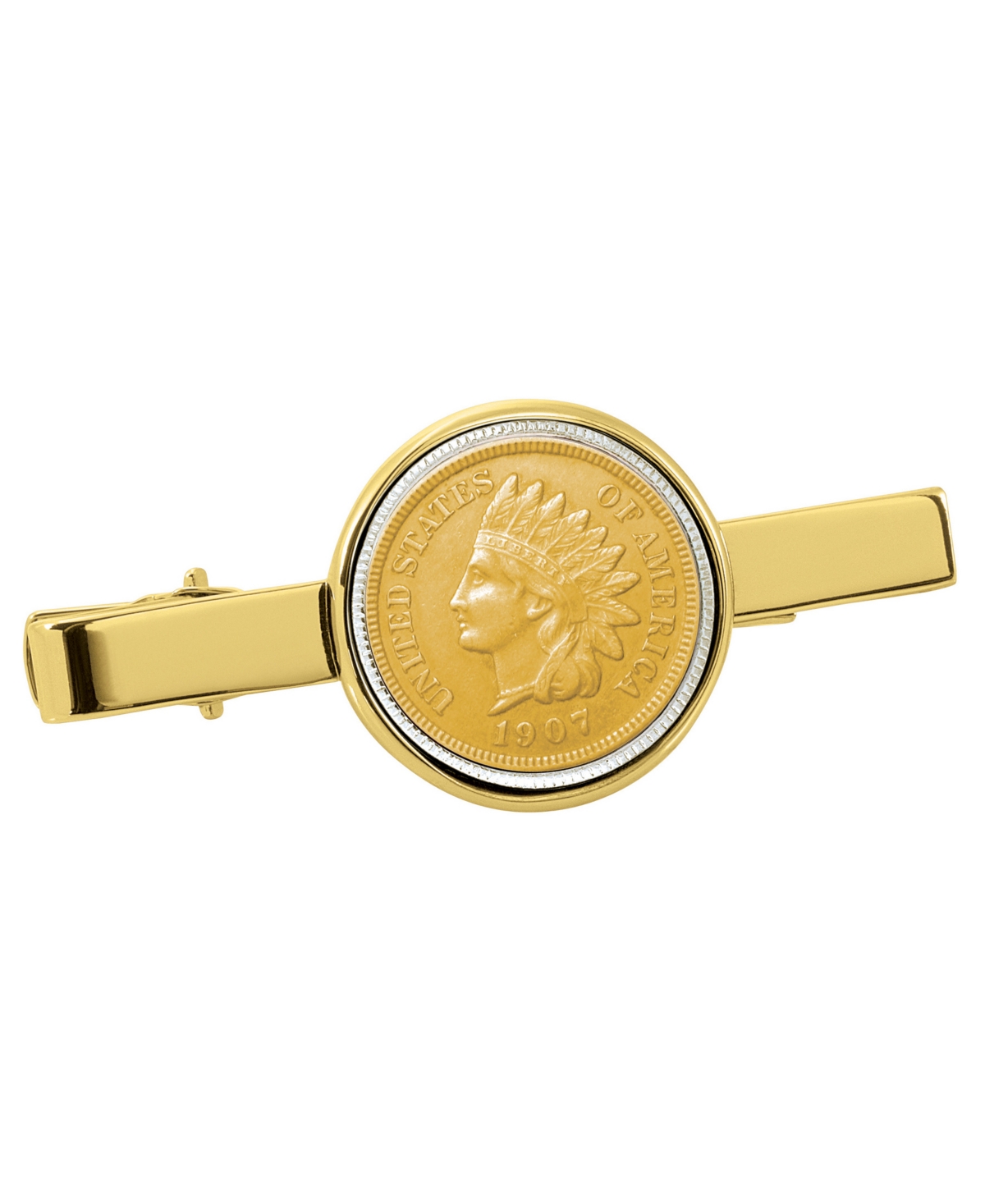 Gold-Layered Indian Penny Coin Tie Clip - Gold
