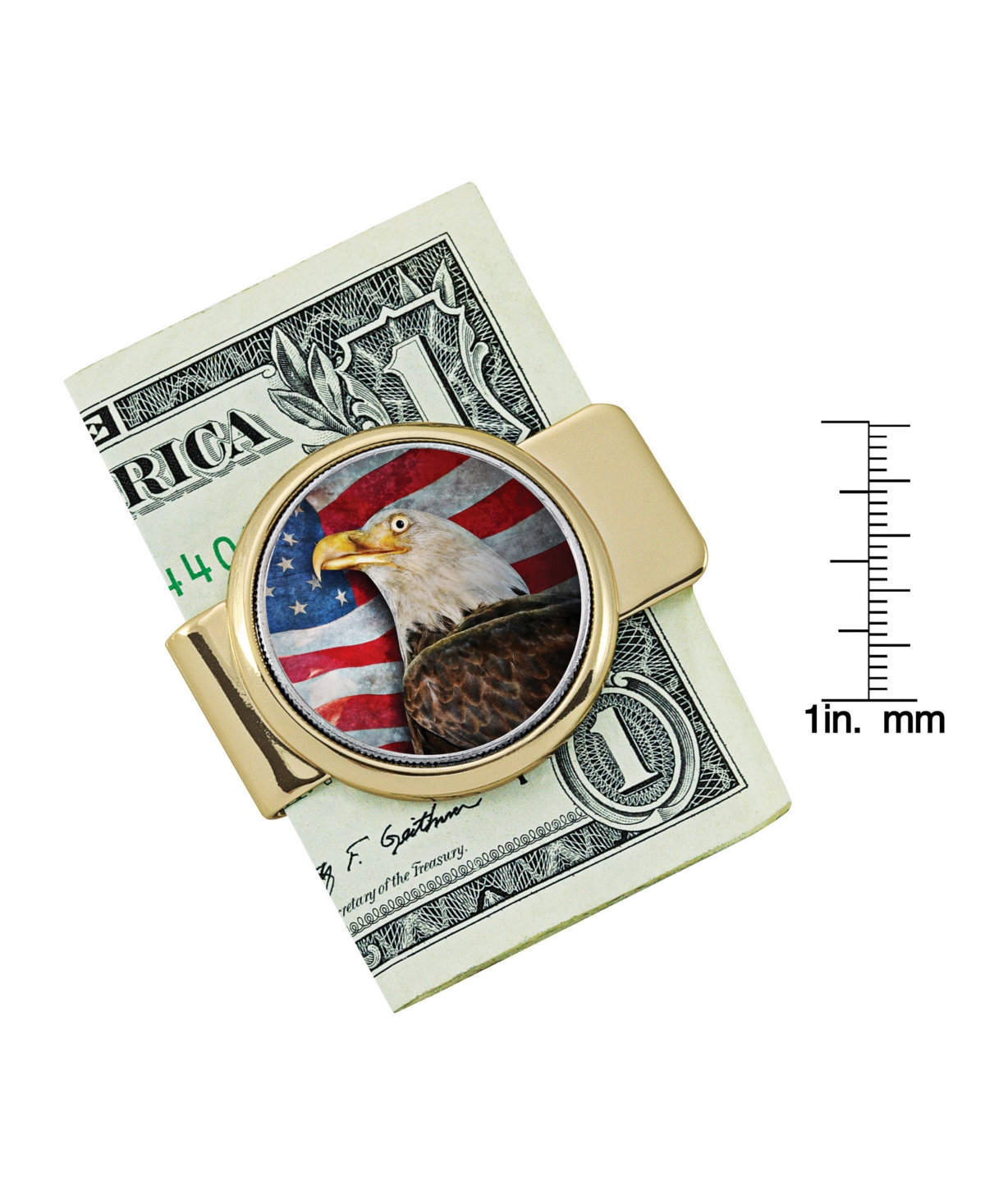 Men's American Coin Treasures American Bald Eagle Colorized Jfk Half Dollar Money Clip