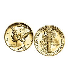 Gold-Layered Mercury Dime Coin Cufflinks
