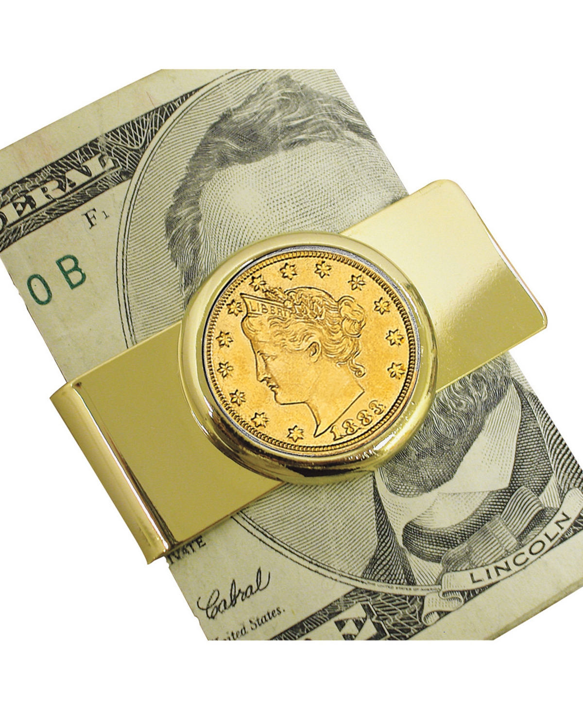 American Coin Treasures Men's American Coin Treasures 1883 First-Year-Of-Issue Gold-Layered Liberty Racketeer Nickel Coin Money Clip