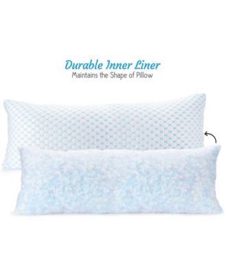 Heat and Moisture Reducing Ice Silk and Gel Infused Memory Foam Body Pillow