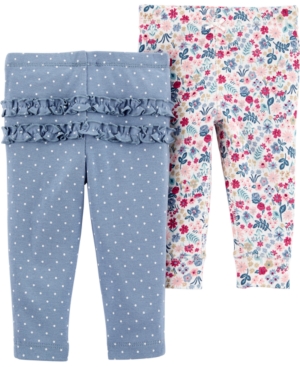 image of Carter-s Baby Girls 2-Pack Printed Cotton Pants