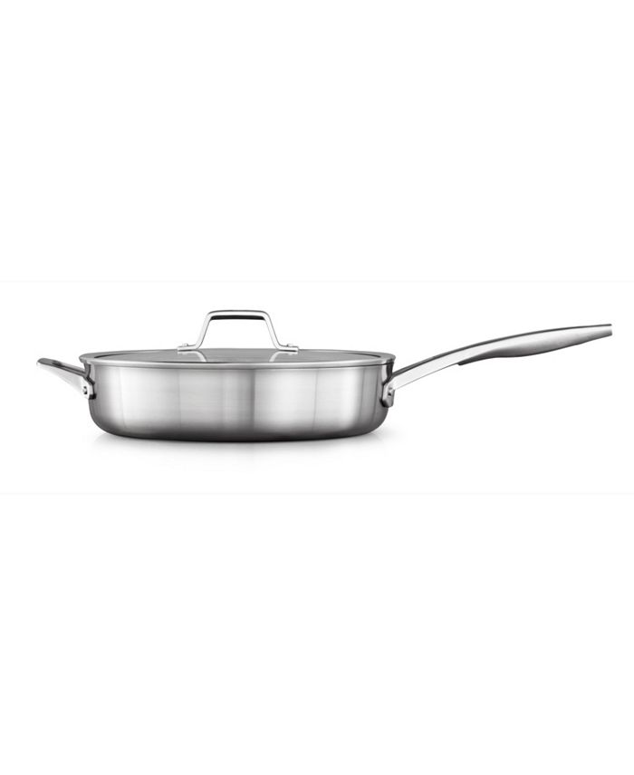 Calphalon Premier Stainless Steel Cookware, 3.5-Quart Sauce Pan with Pour  and Strain Cover - Macy's