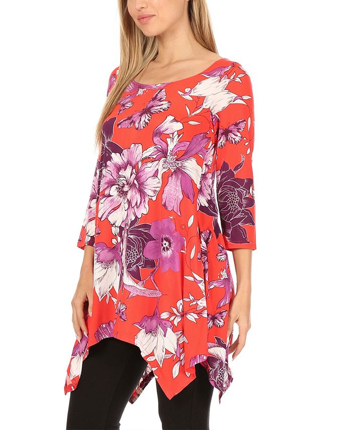 White Mark Women's Floral Tunic Top - Macy's