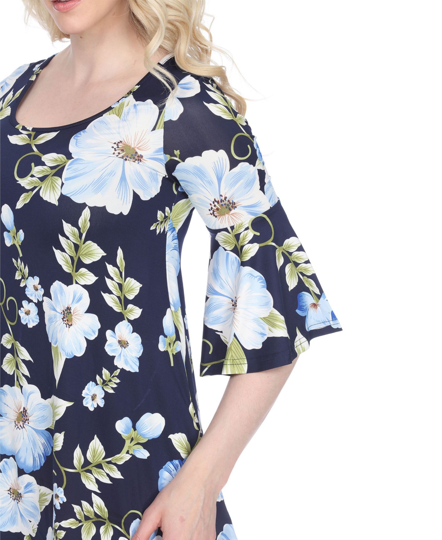 Женский топ White Mark Blanche Tunic Top, цвет: Синий — фото 3