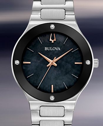 Bulova - Women's Futuro Diamond-Accent Stainless Steel Bracelet Watch 32mm