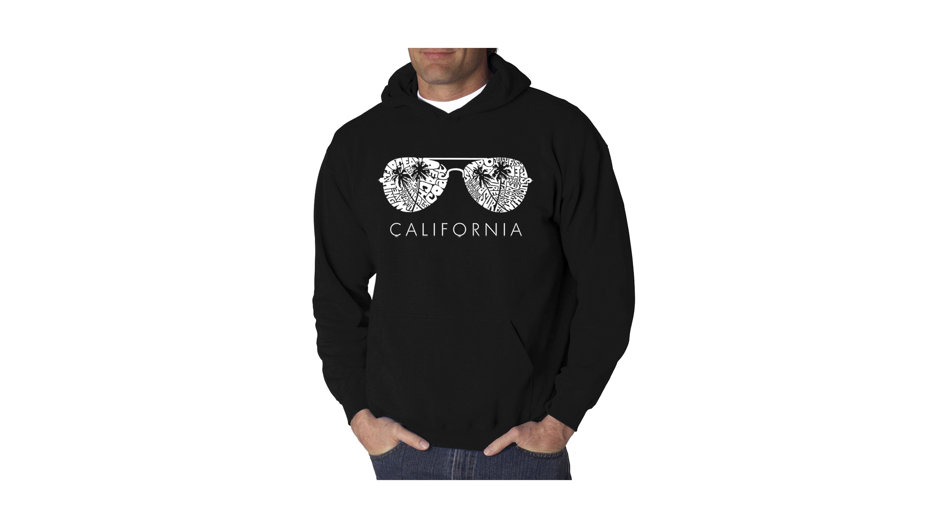 La Pop Art Men's California Shades Word Hooded Sweatshirt
