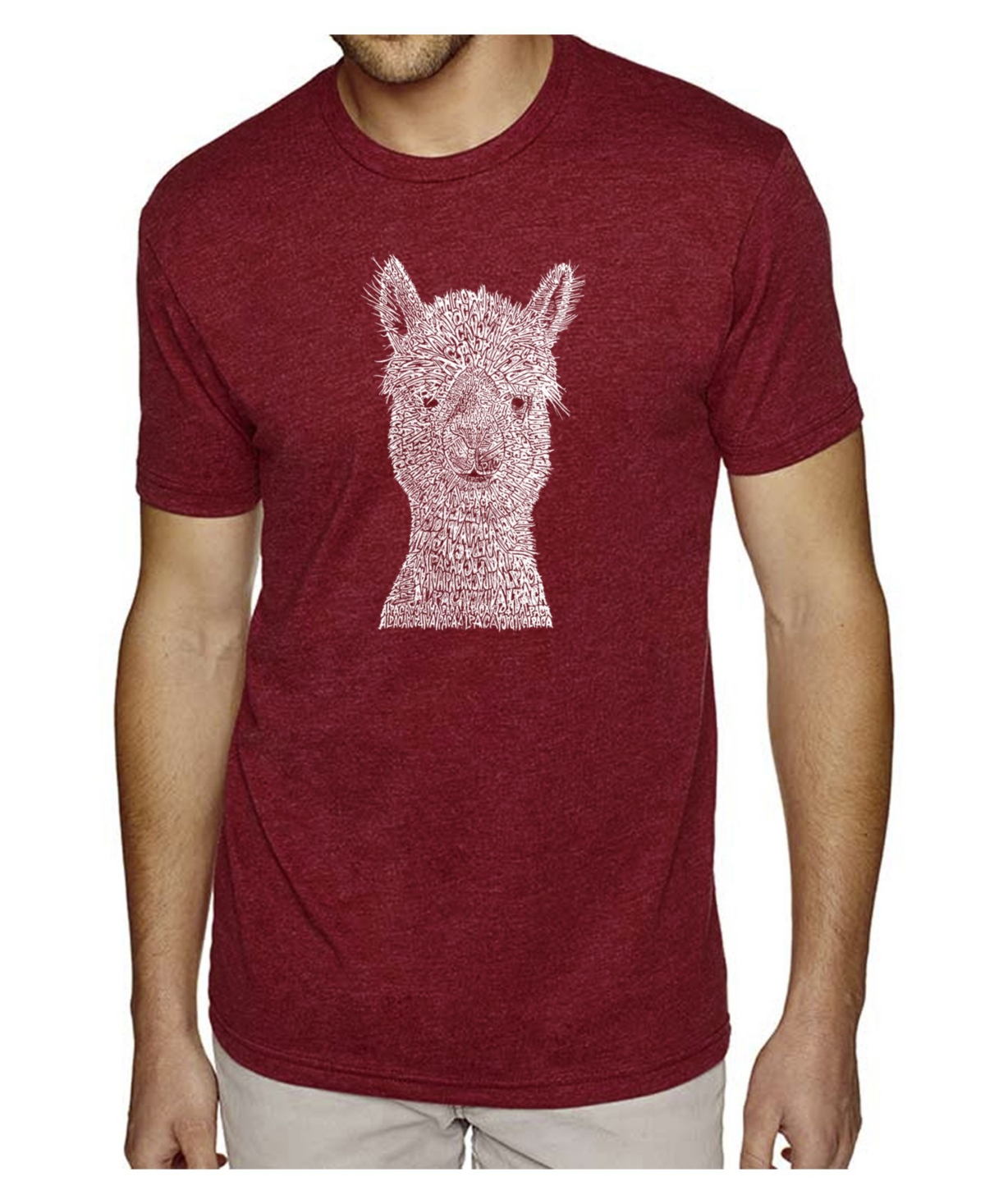 La Pop Art Men's Premium Word Art T-shirt - Alpaca