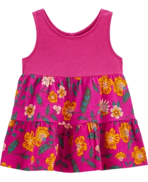 Toddler Girls Floral Tiered Crinkle Jersey Tank