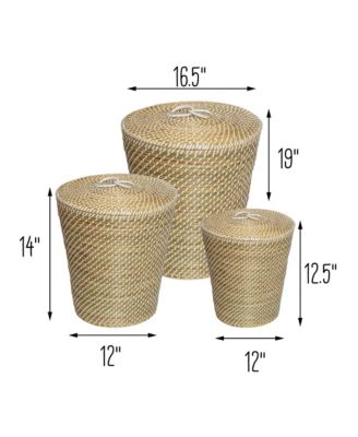 Set of 3 Nesting Seagrass Snake Charmer's Baskets