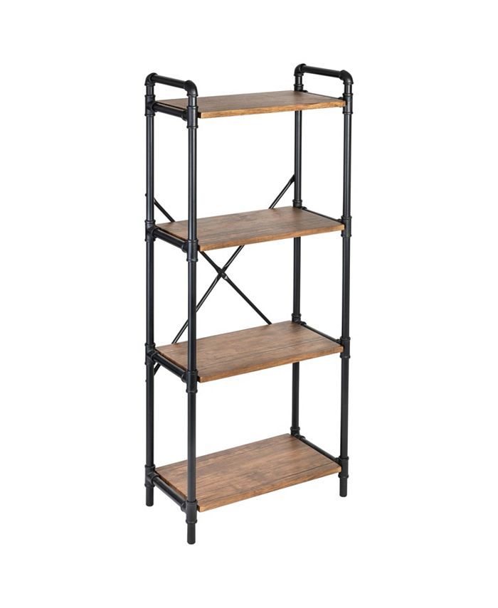 Honey Can Do 4Tier Industrial Black Bookshelf Macy's