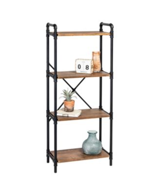 Honey Can Do - 4-Tier Industrial Black Bookshelf