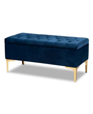 Valere Glam and Luxe Upholstered Button Tufted Storage Ottoman