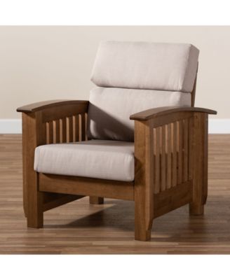 Charlotte Modern Classic Mission Style Upholstered 1 Seater Lounge Chair