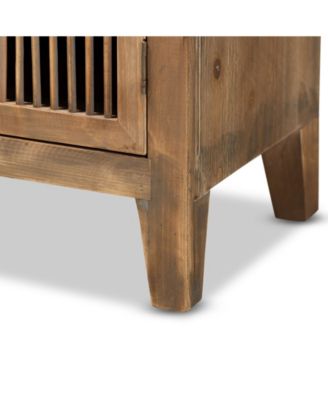 Clement Rustic Transitional 2 Door Spindle Accent Storage Cabinet