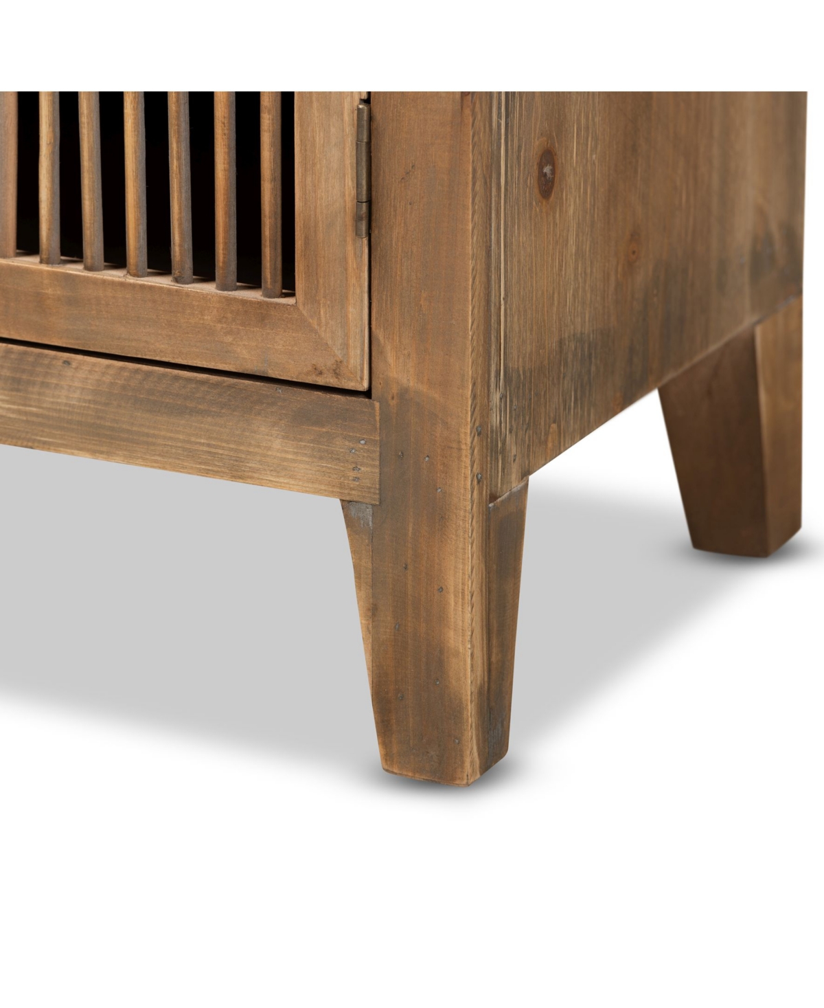 Furniture Clement Rustic Transitional 2 Door Spindle Accent Storage Cabinet
