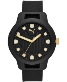 Men's Reset Black Silicone Strap Watch 43mm