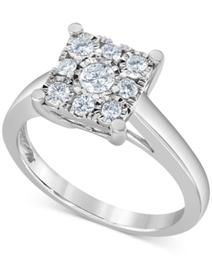 image of Diamond Square Cluster Ring (3/8 ct. t.w.) in 10k White Gold
