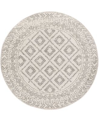 Traver TVR-2301 Silver 5'3" x 5'3" Round Area Rug