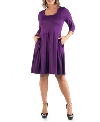 24seven Comfort Apparel Women's Plus Size Fit and Flare Dress & Reviews ...