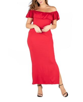 macy's red maxi dress