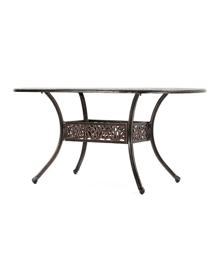 Noble House Lopez Outdoor Cast Oval Dining Table Macy's