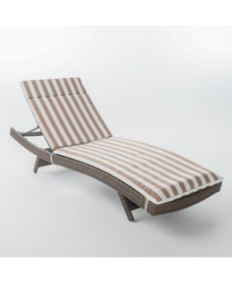 Salem Outdoor Chaise Lounge with Stripe Cushion