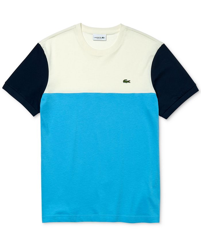 Lacoste Men's Colorblock Regular Fit Crew Neck Cotton Jersey T-Shirt ...