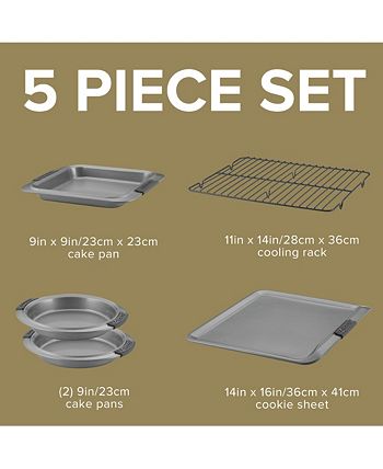 Anolon Advanced Bakeware 5pc Nonstick Set With Silicone Grips Gray : Target