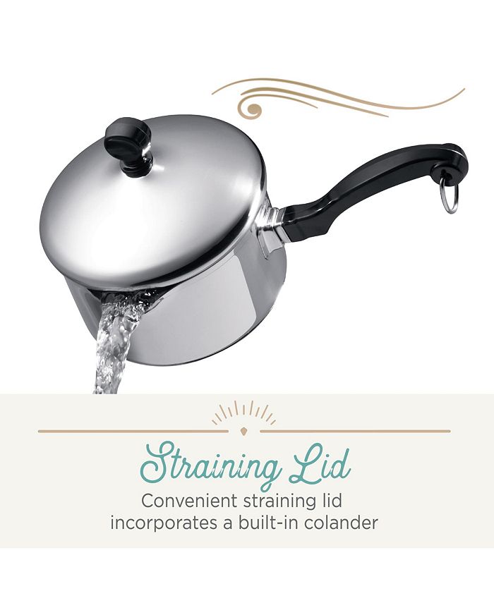 Farberware Classic Stainless Steel 1Qt. Straining Saucepan & Lid Macy's