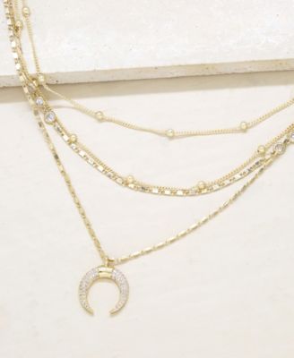 Layered Chain Crescent Horn Women's Necklace