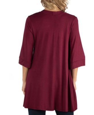 Open Front Elbow Length Sleeve Maternity Cardigan