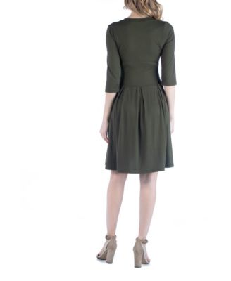 Fit and Flare Scoop Neck Maternity Dress