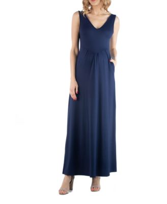 Maxi Maternity Sleeveless Dress with Pockets