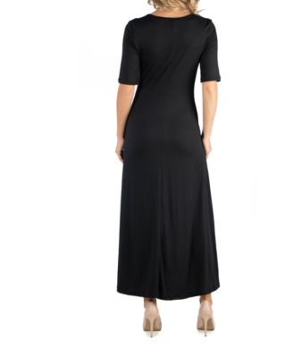 Casual Maternity Maxi Dress with Sleeves