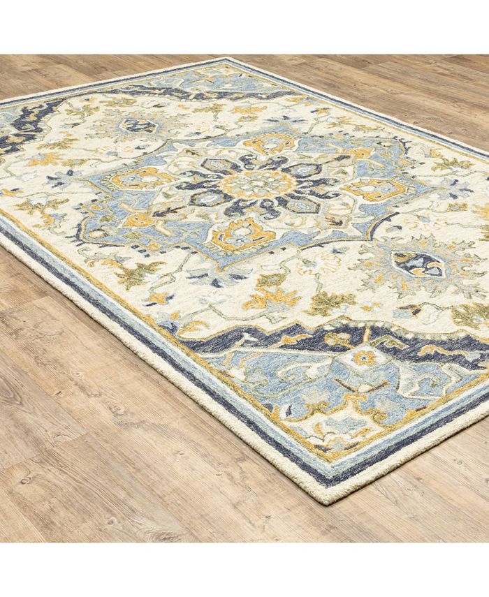 JHB Design Garden GAR02 Blue 8' x 10' Area Rug Macy's