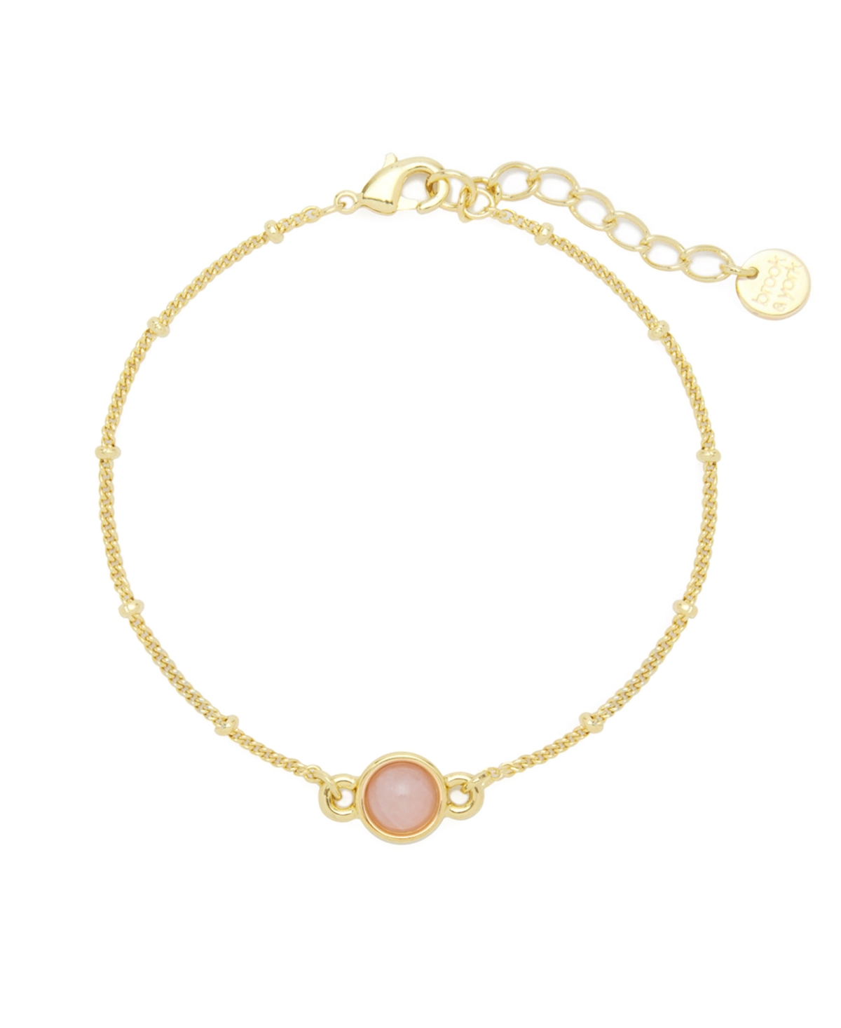 Nola Gemstone Bracelet - Rose Quartz - Gold
