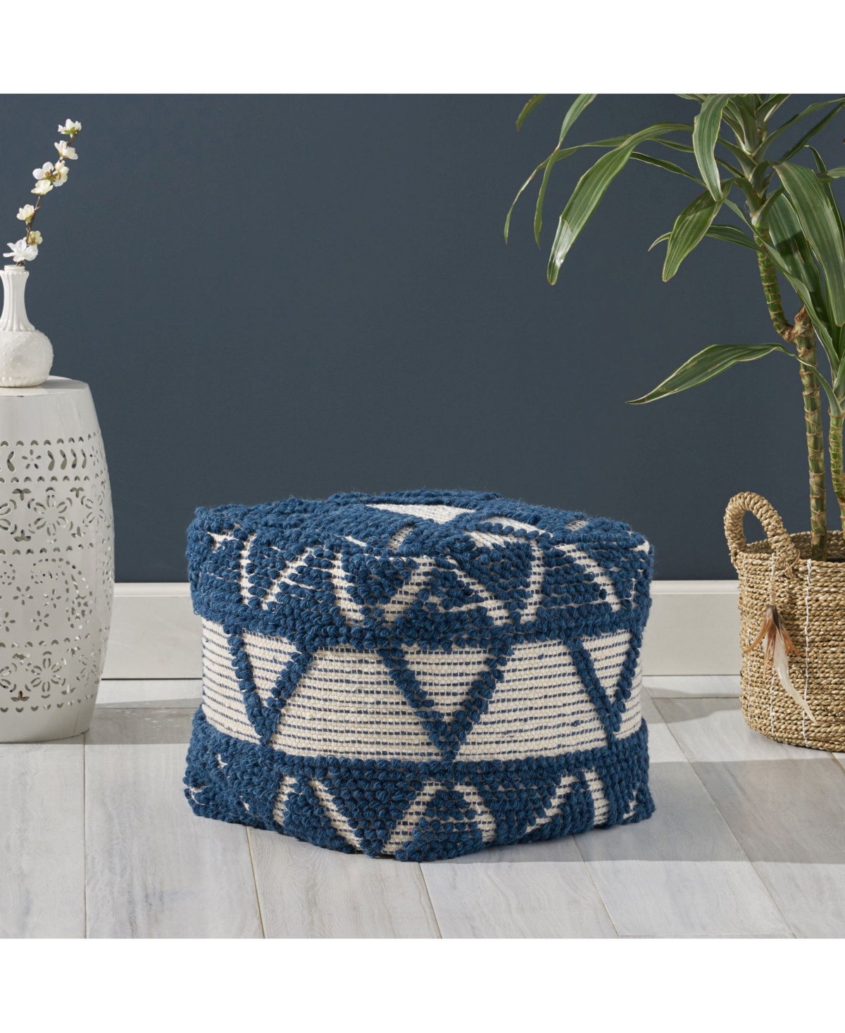 Noble House Azelea Boho Ottoman Pouf