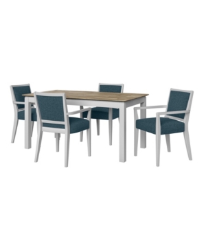Handy Living Weston 5 Piece Smart Top Dining Table and Upholstered Arm Chairs