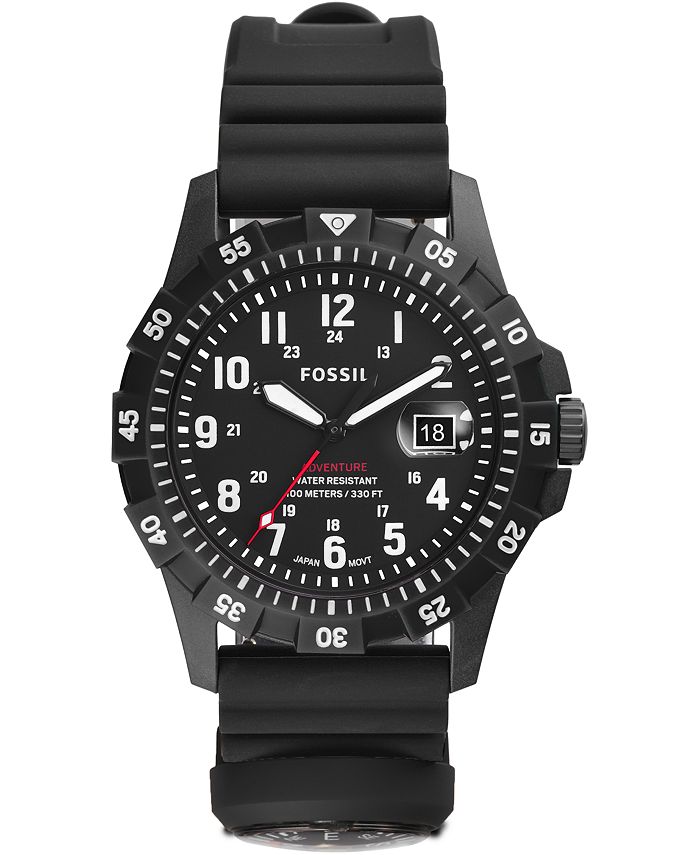 Fossil Men s FB Adventure Black Silicone Strap Watch 42mm Macy s