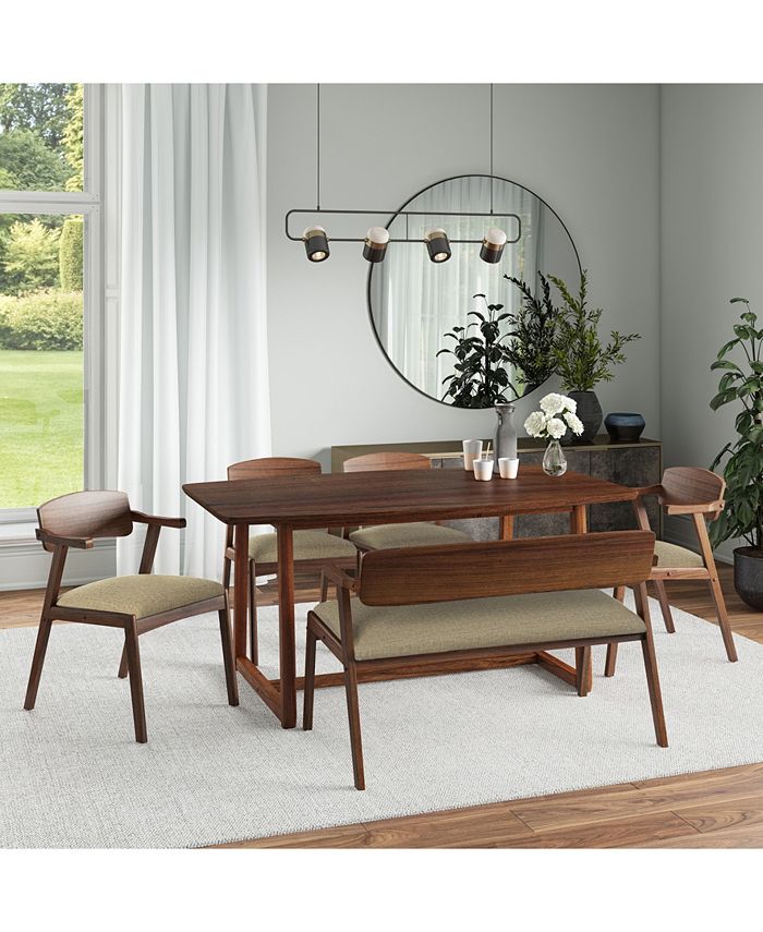 Handy Living Millie 6 Piece Mid Century Modern Rectangular Cherry